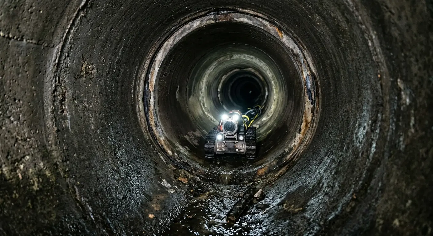 Robotic sewer camera inspecting pipe interior for Sewer Line Repair in Menifee